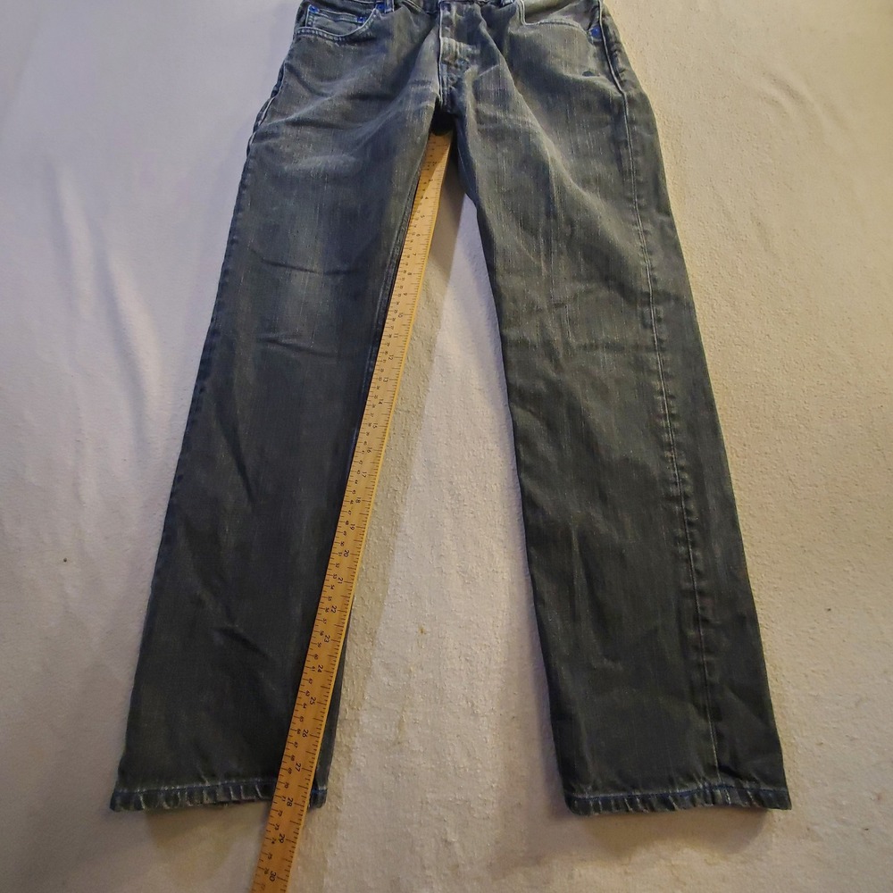 Stussy x Levis Black Denim Jeans Mens 30x28 SS505 Faded Streetwear Straight Leg - Picture 6 of 16